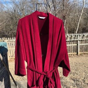 Vintage Burgandy Robe Smoking Jacket Charles Rabin “one Size big fits all” tag